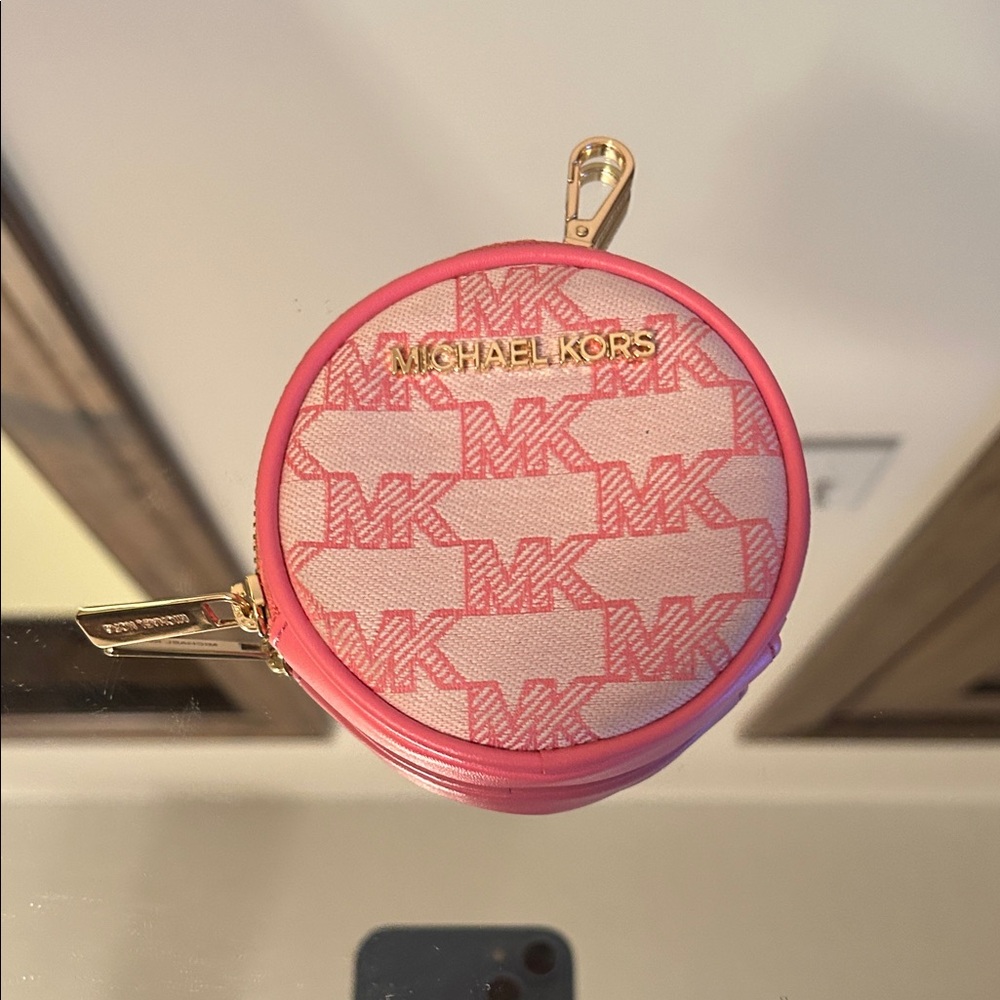 Michael Kors Pink and Cream Key Holder